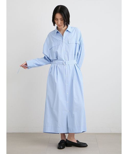 MIESROHE(ミースロエ)の「【洗える】オープンバックシャツワンピース(ワンピース・レディース・イエロー/ホワイト/ブルー・1/0)」の12枚目の写真