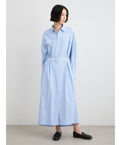 MIESROHE(ミースロエ)の「【洗える】オープンバックシャツワンピース(ワンピース・レディース・イエロー/ホワイト/ブルー・1/0)」の4枚目の写真