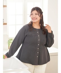 Re-J&SUPURE（リジェイアンドスプル）の「【大きいサイズ】【Sasaki Mikiコラボ】ペプラムスポンディッシュニットカーディガン（カーディガン/ボレロ）」