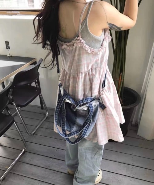 LADY LIKE(レディライク)の「フリル付きパステルチェック柄キャミワンピース(ワンピース・レディース・ピンク/イエロー・M)」の14枚目の写真