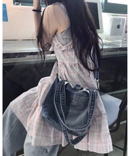 LADY LIKE(レディライク)の「フリル付きパステルチェック柄キャミワンピース(ワンピース・レディース・ピンク/イエロー・M)」の10枚目の写真