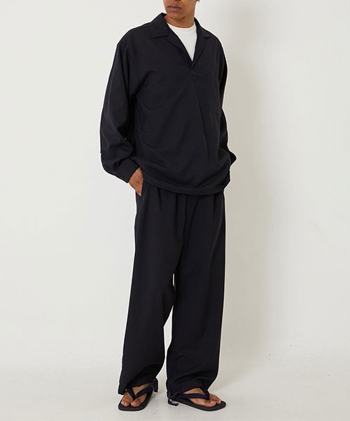 BLUE BLUE JAPAN(ブルーブルージャパン)の「ドライポプリンメブキシシュウ プルオーバーシャツ(シャツ/ブラウス・メンズ・ダークネイビー・S/XL/M/L)」の9枚目の写真