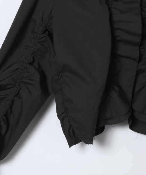 JEANASIS（ジーナシス）の「シャーリングギャザーブラウス/650631（シャツ/ブラウス・レディース・ブルー系その他/ブラック/ホワイト・FREE）」の9枚目の写真