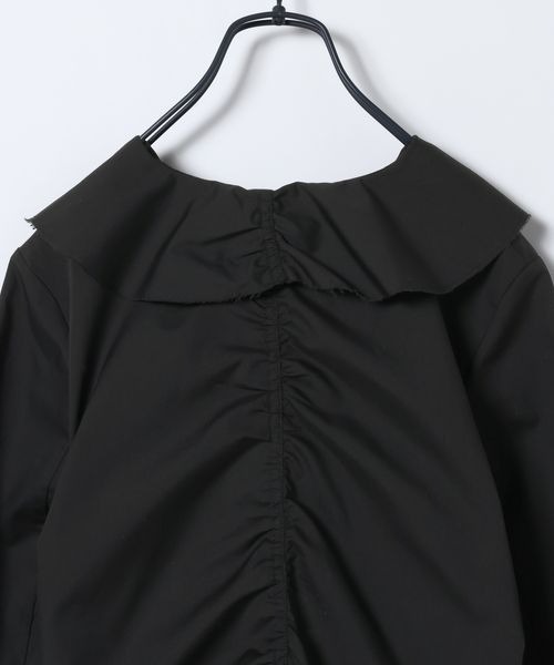 JEANASIS（ジーナシス）の「シャーリングギャザーブラウス/650631（シャツ/ブラウス・レディース・ブルー系その他/ブラック/ホワイト・FREE）」の11枚目の写真