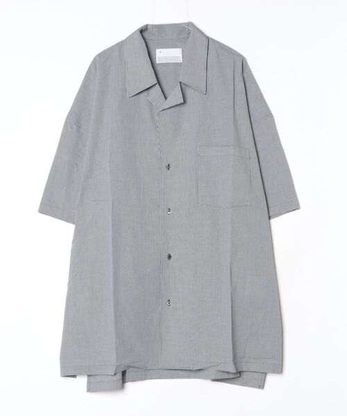 VOAAOV（ヴォアーブ）の「【VOAAOV】 XXXXL SHIRT Short Sleeve Open Collar（シャツ/ブラウス・メンズ・ストライプ/チェック/サックスブルー/チャコールグレー・FREE）」の4枚目の写真