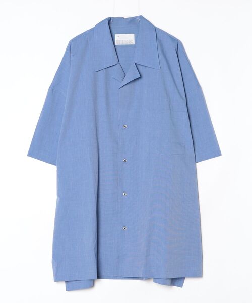 VOAAOV（ヴォアーブ）の「【VOAAOV】 XXXXL SHIRT Short Sleeve Open Collar（シャツ/ブラウス・メンズ・ストライプ/チェック/サックスブルー/チャコールグレー・FREE）」の2枚目の写真