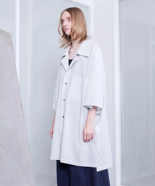 VOAAOV（ヴォアーブ）の「【VOAAOV】 XXXXL SHIRT Short Sleeve Open Collar（シャツ/ブラウス・メンズ・ストライプ/チェック/サックスブルー/チャコールグレー・FREE）」の8枚目の写真