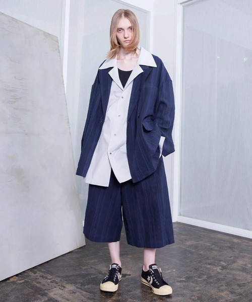 VOAAOV（ヴォアーブ）の「【VOAAOV】 XXXXL SHIRT Short Sleeve Open Collar（シャツ/ブラウス・メンズ・ストライプ/チェック/サックスブルー/チャコールグレー・FREE）」の11枚目の写真