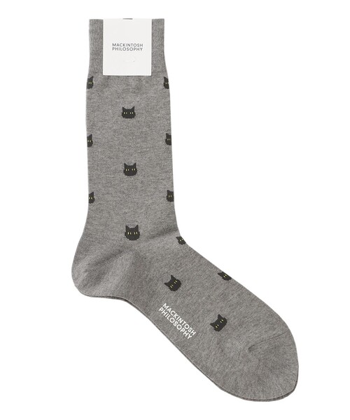 MACKINTOSH PHILOSOPHY（ﾏｯｷﾝﾄｯｼｭ ﾌｨﾛｿﾌｨｰ）の「キャット カジュアルソックス（ソックス/靴下・メンズ・グレー系その他/イエロー系その他3/ダークネイビー・FREE）」の2枚目の写真