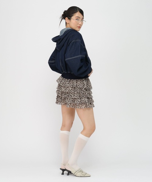 3.3 Field Trip (3.3フィールドトリップ)の「3.3 Field Trip/フードダブルジップデニムブルゾン(ブルゾン・レディース・ブルー/ブラック/ネイビー・FREE)」の5枚目の写真