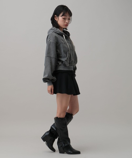 3.3 Field Trip (3.3フィールドトリップ)の「3.3 Field Trip/フードダブルジップデニムブルゾン(ブルゾン・レディース・ブルー/ブラック/ネイビー・FREE)」の10枚目の写真