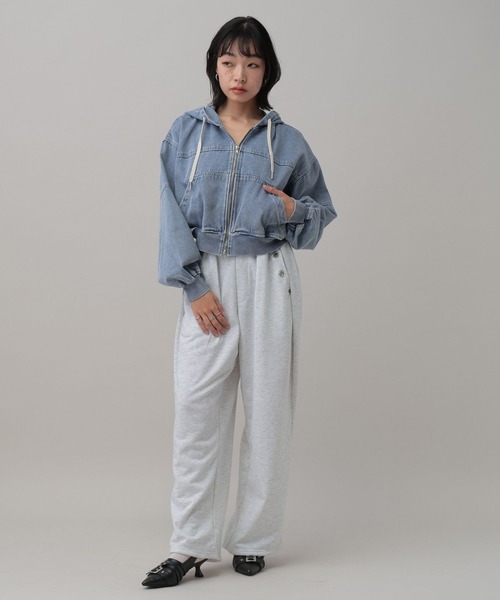 3.3 Field Trip (3.3フィールドトリップ)の「3.3 Field Trip/フードダブルジップデニムブルゾン(ブルゾン・レディース・ブルー/ブラック/ネイビー・FREE)」の14枚目の写真