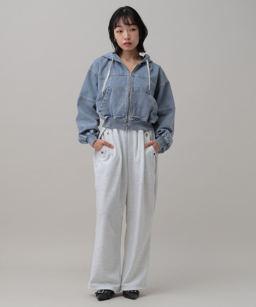 3.3 Field Trip (3.3フィールドトリップ)の「3.3 Field Trip/フードダブルジップデニムブルゾン(ブルゾン・レディース・ブルー/ブラック/ネイビー・FREE)」の15枚目の写真