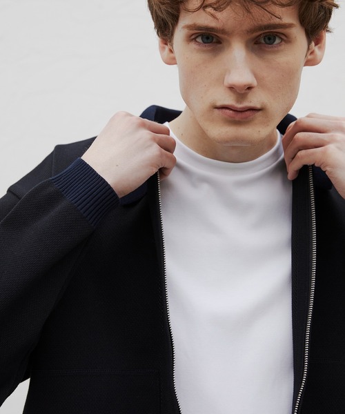 PUBLIC TOKYO(パブリックトウキョウ)の「ジップビッグポケットポロカーデ /カーディガン/洗濯機洗い/春服/ブルゾン(カーディガン/ボレロ・メンズ・ブラック/グレー・1/2)」の10枚目の写真