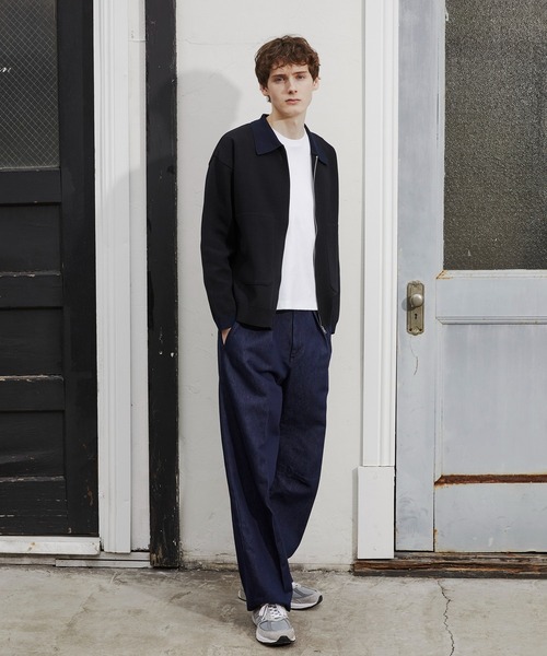 PUBLIC TOKYO(パブリックトウキョウ)の「ジップビッグポケットポロカーデ /カーディガン/洗濯機洗い/春服/ブルゾン(カーディガン/ボレロ・メンズ・ブラック/グレー・1/2)」の13枚目の写真