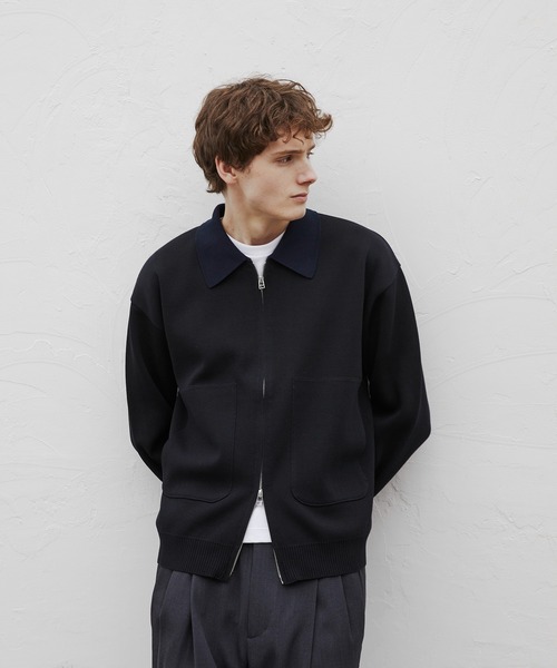 PUBLIC TOKYO(パブリックトウキョウ)の「ジップビッグポケットポロカーデ /カーディガン/洗濯機洗い/春服/ブルゾン(カーディガン/ボレロ・メンズ・ブラック/グレー・1/2)」の11枚目の写真