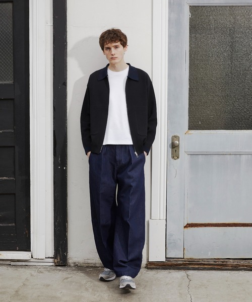 PUBLIC TOKYO(パブリックトウキョウ)の「ジップビッグポケットポロカーデ /カーディガン/洗濯機洗い/春服/ブルゾン(カーディガン/ボレロ・メンズ・ブラック/グレー・1/2)」の14枚目の写真