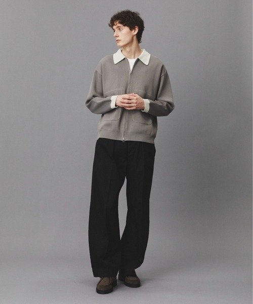 PUBLIC TOKYO(パブリックトウキョウ)の「ジップビッグポケットポロカーデ /カーディガン/洗濯機洗い/春服/ブルゾン(カーディガン/ボレロ・メンズ・ブラック/グレー・1/2)」の15枚目の写真