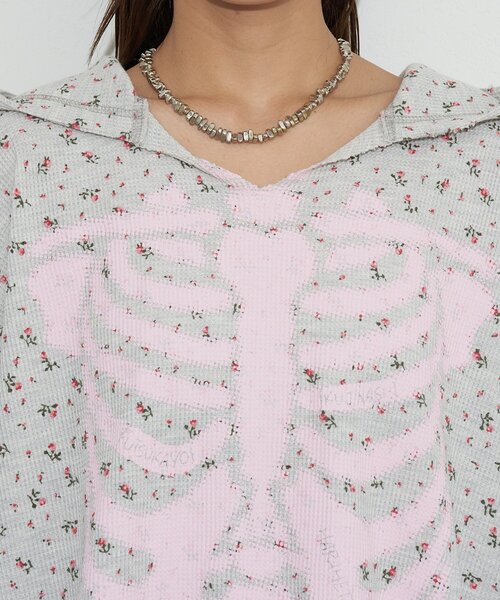 RePRODUCTION LABEL（リプロダクションレーベル）の「【RePRODUCTION LABEL / リプロダクションレーベル】スキッパーフェードフラワーサーマル（Tシャツ/カットソー・レディース・ネイビー/グレー・FREE）」の14枚目の写真