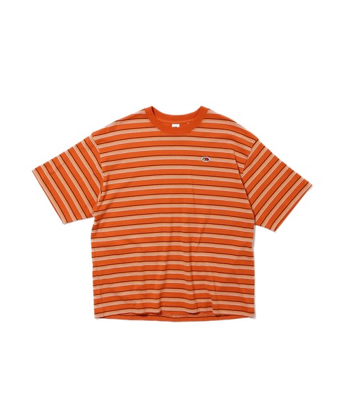 FRUIT OF THE LOOM(フルーツオブザルーム)の「【FRUIT OF THE LOOM】ピーチ起毛天竺ボーダーTシャツ2 / フルーツオブザルーム マルチボーダー 半袖Tシャツ(Tシャツ/カットソー・メンズ・サックスブルー/オレンジ/ブラウン・S/M/L)」の3枚目の写真