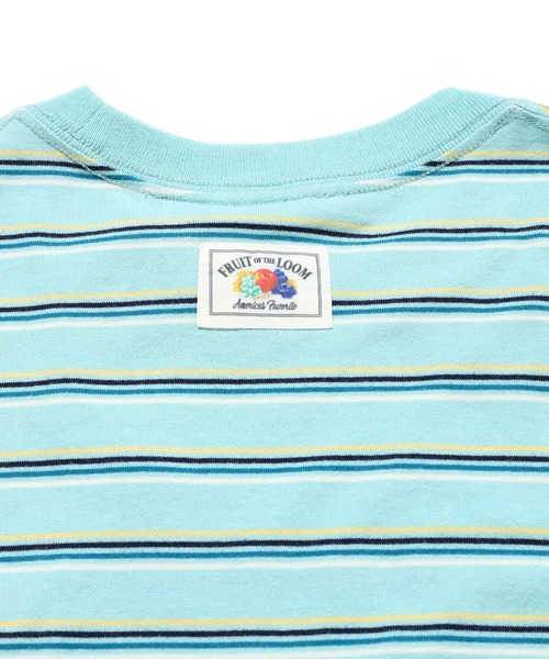 FRUIT OF THE LOOM(フルーツオブザルーム)の「【FRUIT OF THE LOOM】ピーチ起毛天竺ボーダーTシャツ2 / フルーツオブザルーム マルチボーダー 半袖Tシャツ(Tシャツ/カットソー・メンズ・サックスブルー/オレンジ/ブラウン・S/M/L)」の9枚目の写真