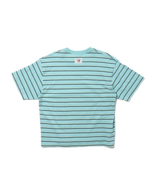 FRUIT OF THE LOOM(フルーツオブザルーム)の「【FRUIT OF THE LOOM】ピーチ起毛天竺ボーダーTシャツ2 / フルーツオブザルーム マルチボーダー 半袖Tシャツ(Tシャツ/カットソー・メンズ・サックスブルー/オレンジ/ブラウン・S/M/L)」の4枚目の写真
