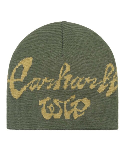 WHO'S WHO gallery（フーズフーギャラリー）の「【Carhartt】CHEDDA WIP BEANIE（ニットキャップ/ビーニー・メンズ・ブラック/カーキ/ブルー・FREE）」の2枚目の写真