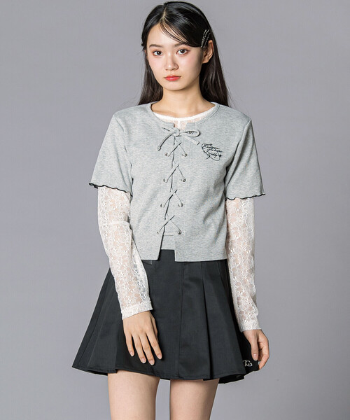 ZIDDY（ジディ）の「レザーポケット プリーツスカパン(130~160cm)（スカート・キッズ・ベージュ/ブラック・150cm/140cm/130cm/FREE）」の5枚目の写真