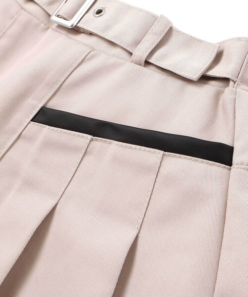 ZIDDY（ジディ）の「レザーポケット プリーツスカパン(130~160cm)（スカート・キッズ・ベージュ/ブラック・150cm/140cm/130cm/FREE）」の14枚目の写真