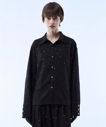 seyto（セイト）の「Rhinestone detail short shirt / ラインストーンディティールショートシャツ（シャツ/ブラウス）」