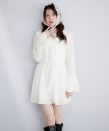 fupel | sheer frill tiered onepiece / シアーフリルティアードワンピース(ワンピース)