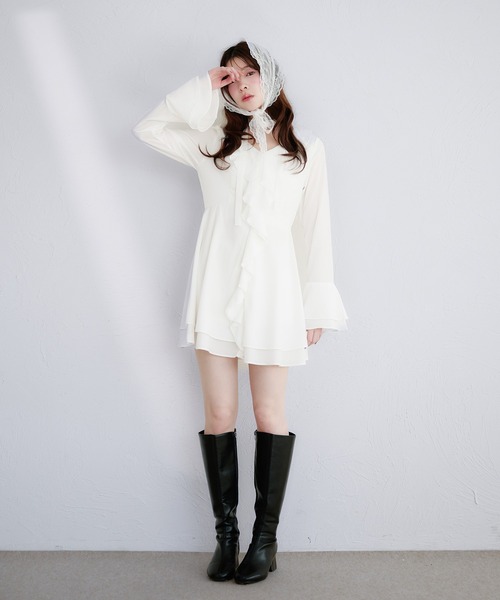 セール】sheer frill tiered onepiece / シアーフリルティアード