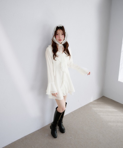 セール】sheer frill tiered onepiece / シアーフリルティアード
