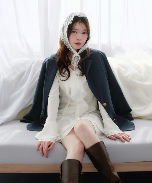 sheer frill tiered onepiece / シアーフリルティアードワンピース
