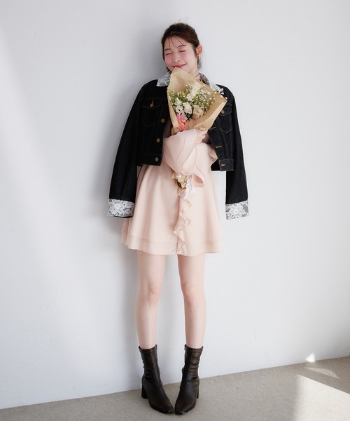 fupel（フぺル）の「sheer frill tiered onepiece / シアーフリルティアードワンピース（ワンピース・レディース・ピンク/オフホワイト・FREE）」の18枚目の写真