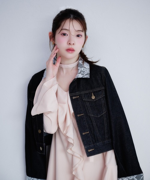 fupel（フぺル）の「sheer frill tiered onepiece / シアーフリルティアードワンピース（ワンピース・レディース・ピンク/オフホワイト・FREE）」の11枚目の写真