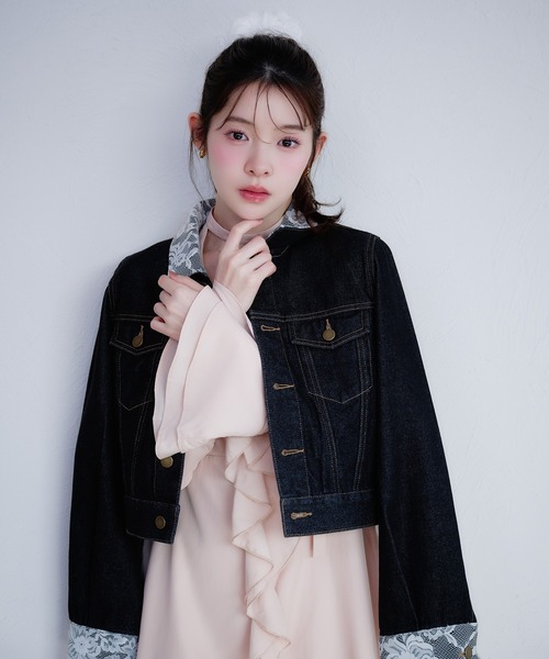fupel（フぺル）の「sheer frill tiered onepiece / シアーフリルティアードワンピース（ワンピース・レディース・ピンク/オフホワイト・FREE）」の12枚目の写真
