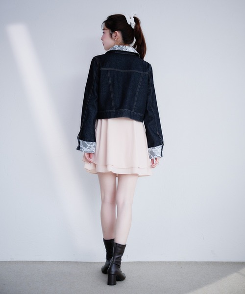 fupel（フぺル）の「sheer frill tiered onepiece / シアーフリルティアードワンピース（ワンピース・レディース・ピンク/オフホワイト・FREE）」の9枚目の写真