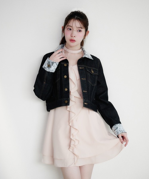 fupel（フぺル）の「sheer frill tiered onepiece / シアーフリルティアードワンピース（ワンピース・レディース・ピンク/オフホワイト・FREE）」の10枚目の写真