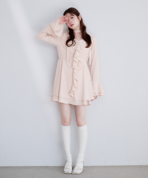 セール】sheer frill tiered onepiece / シアーフリルティアード