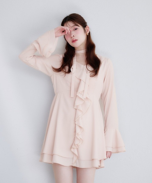 セール】sheer frill tiered onepiece / シアーフリルティアード
