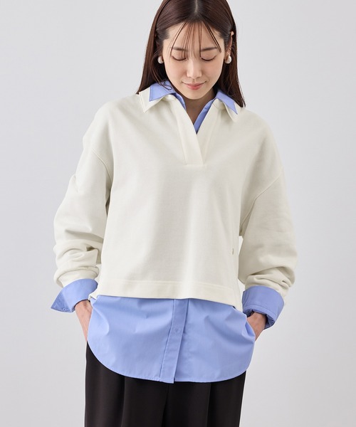 ROPE' PICNIC（ロペピクニック）の「スキッパースウェット（スウェット・レディース・ホワイト/ネイビー/ライトグレー/ベージュ系その他3・FREE）」の2枚目の写真