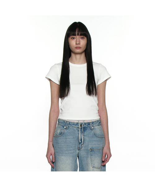 PARTIMENTO WOMEN(パルティメントウィメン)の「PWC リブド エブリデイ ショートスリーブT_12カラー(Tシャツ/カットソー・レディース・グリーン系その他/チャコール/バーガンディー/ピンク/パープル/ホワイト/ライトグレー/サンドベージュ/ブラック/ミント/ブルー/イエロー・SMALL/MEDIUM/LARGE)」の1枚目の写真