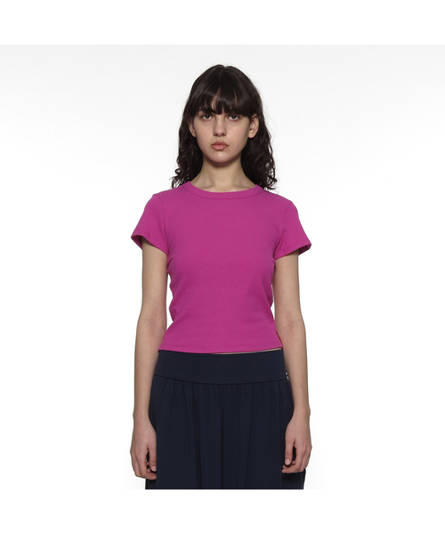 PARTIMENTO WOMEN(パルティメントウィメン)の「PWC リブド エブリデイ ショートスリーブT_12カラー(Tシャツ/カットソー・レディース・グリーン系その他/チャコール/バーガンディー/ピンク/パープル/ホワイト/ライトグレー/サンドベージュ/ブラック/ミント/ブルー/イエロー・SMALL/MEDIUM/LARGE)」の11枚目の写真