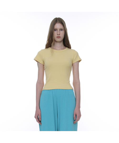 PARTIMENTO WOMEN(パルティメントウィメン)の「PWC リブド エブリデイ ショートスリーブT_12カラー(Tシャツ/カットソー・レディース・グリーン系その他/チャコール/バーガンディー/ピンク/パープル/ホワイト/ライトグレー/サンドベージュ/ブラック/ミント/ブルー/イエロー・SMALL/MEDIUM/LARGE)」の10枚目の写真