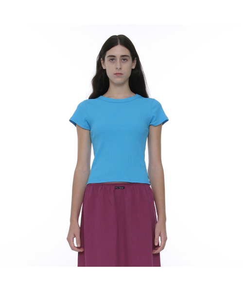 PARTIMENTO WOMEN(パルティメントウィメン)の「PWC リブド エブリデイ ショートスリーブT_12カラー(Tシャツ/カットソー・レディース・グリーン系その他/チャコール/バーガンディー/ピンク/パープル/ホワイト/ライトグレー/サンドベージュ/ブラック/ミント/ブルー/イエロー・SMALL/MEDIUM/LARGE)」の8枚目の写真