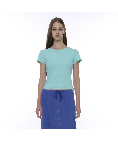 PARTIMENTO WOMEN(パルティメントウィメン)の「PWC リブド エブリデイ ショートスリーブT_12カラー(Tシャツ/カットソー・レディース・グリーン系その他/チャコール/バーガンディー/ピンク/パープル/ホワイト/ライトグレー/サンドベージュ/ブラック/ミント/ブルー/イエロー・SMALL/MEDIUM/LARGE)」の6枚目の写真