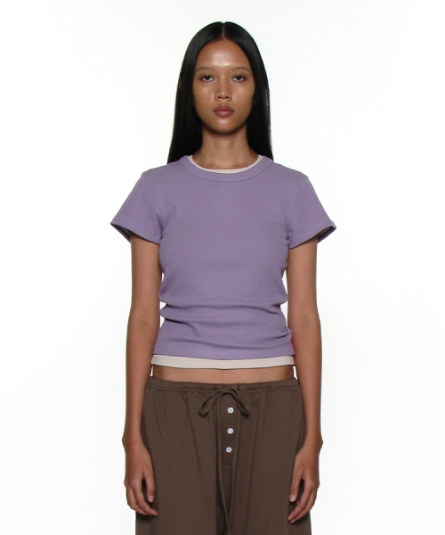 PARTIMENTO WOMEN(パルティメントウィメン)の「PWC リブド エブリデイ ショートスリーブT_12カラー(Tシャツ/カットソー・レディース・グリーン系その他/チャコール/バーガンディー/ピンク/パープル/ホワイト/ライトグレー/サンドベージュ/ブラック/ミント/ブルー/イエロー・SMALL/MEDIUM/LARGE)」の15枚目の写真