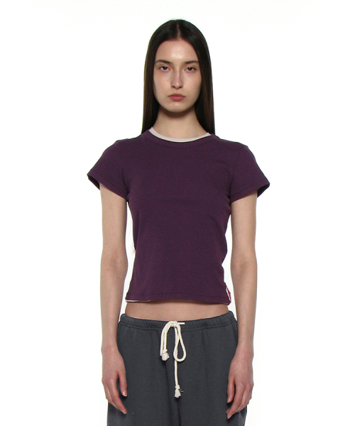 PARTIMENTO WOMEN(パルティメントウィメン)の「PWC リブド エブリデイ ショートスリーブT_12カラー(Tシャツ/カットソー・レディース・グリーン系その他/チャコール/バーガンディー/ピンク/パープル/ホワイト/ライトグレー/サンドベージュ/ブラック/ミント/ブルー/イエロー・SMALL/MEDIUM/LARGE)」の16枚目の写真