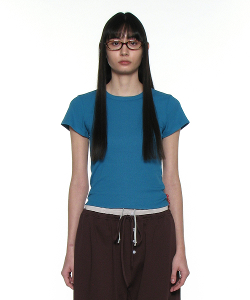 PARTIMENTO WOMEN(パルティメントウィメン)の「PWC リブド エブリデイ ショートスリーブT_12カラー(Tシャツ/カットソー・レディース・グリーン系その他/チャコール/バーガンディー/ピンク/パープル/ホワイト/ライトグレー/サンドベージュ/ブラック/ミント/ブルー/イエロー・SMALL/MEDIUM/LARGE)」の18枚目の写真